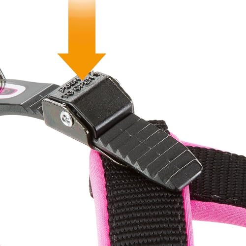 Ferplast Ergonomisches Hundegeschirr AGILA Fluo 4, ausgezeichnete Passform, Kordelzug-Verschluss, weiche Polsterung, A = B 42 ÷ 70 cm 20 mm Pink
