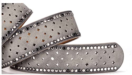 Familyhouse Women's Leather Western Belt with Rhinestones and Studs,Star Pin Holes Studded Belt for Jeans3