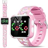 Etuwoe Potty Training Watch for Toddler Girls: Adjustable Volume Potty Watches for Kids Water Resistant Toilet Timer Alarm Unicorn Toddler Watch 1-3 Birthday Gifts for 2 3 4 Year Old Girl(Pink)