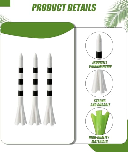 Image of 30 Pack Plastic Golf Tees,Golf Kit, Contain 24 Pcs 83mm Unbreakable Long Tees and 6 Pcs 38mm Short Tees, Mixed Color, Frictional Resistance Reduction
