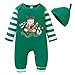 Produktbild Hinzonek Neugeborene Weihnachten Strampler Kleinkind Bär Gitarre Body Jumpsuit Langarm Homewear Kleidung mit Hut Grün