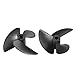 uxcell RC Boat CW Propeller 4.8mm Shaft 3 Vanes 47mm 1.6 P/D Fan Shape Pastic Black Rotating Propeller Props for RC Boat, 3pcs