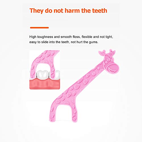 Anself – 40 peças de fio dental infantil fofo para limpeza oral profunda