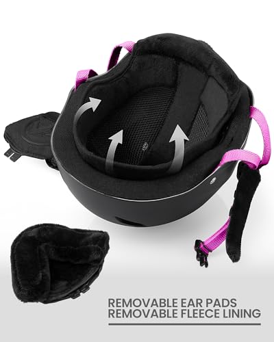 Image of OutdoorMaster Kelvin Ski Helmet - Snowboard Helmet for Men, Women & Youth (Black+Pink,M) | Ski & Snowboard Use,Fits Men,Women & Youth,ASTM Certified Impact Protection,Adjustable Ventilation
