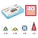 PicassoTiles 40pc Nano Mini Magnetic Tile Construction Building Blocks Travel Toy Set with Storage Case STEM Educational Fun Learning Magnet Tiles Stacking Toys for Toddlers Girls Boys Ages 3+ PN01