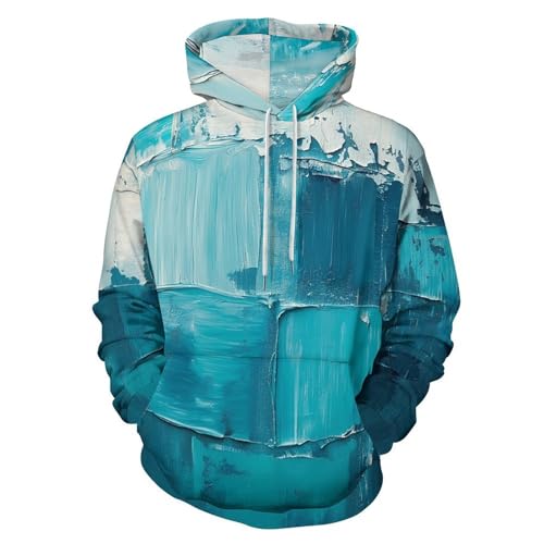 Sweat à capuche homme art abstrait et peinture épaisse avec poche kangourou