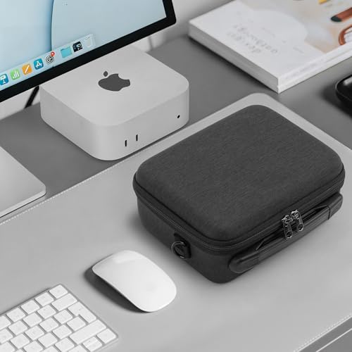 Image of GEEKRIA Desktop Computer Hard Travel Case, Compatible with Apple 2026 Mac mini M5 / 2024 Mac mini M4 / M4 Pro Travel Carrying Bag, Fit for Magic Mouse, Trackpad and Accessories (Dark Gray)
