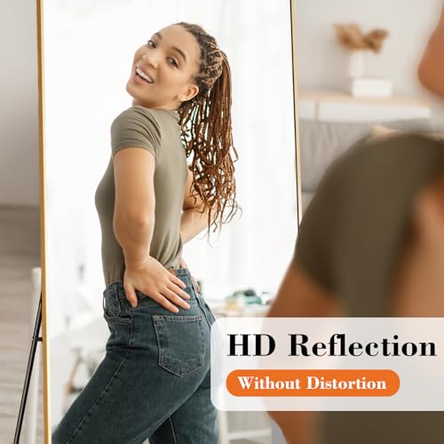 Sweetcrispy 56"x15" Full Length Mirror, Standing Full Body Mirror, Gold - Image 3