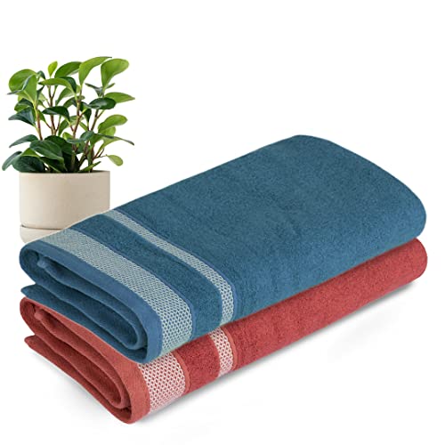 Image of Zero Twist Bamboo Towels for Bath Large Size | Ultra Soft, Highly Absorbent,Quick Dry, Anti Bacterial Bamboo Bath Towel for Men & Women || 450 GSM, 29 x 59 Inches Pack of 2