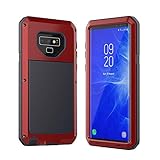 Galaxy Note 9 Case,Mangix Water Resistant Shockproof Aluminum Metal Super Anti Shake Silicone Fully Body Protection Support Wireless Charging for Samsung Galaxy Note 9-2018 Newest Released (Red)