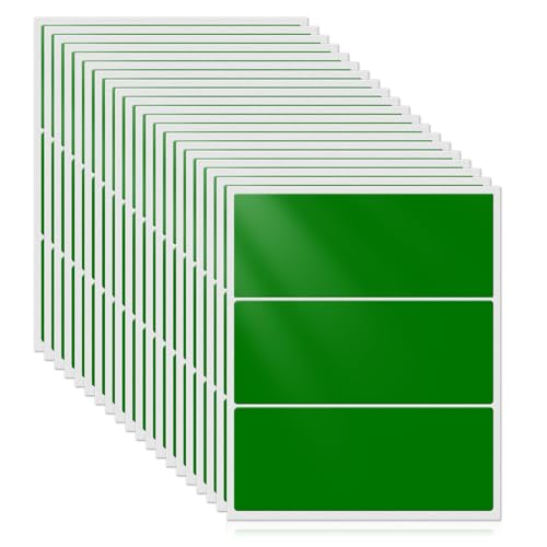 YIKIADA Etiquetas adhesivas rectangulares verdes, 102 × 51 mm, autoadhesivas, grandes, resistentes al agua, para mermelada, etiquetado, etiquetas de dirección, 60 unidades