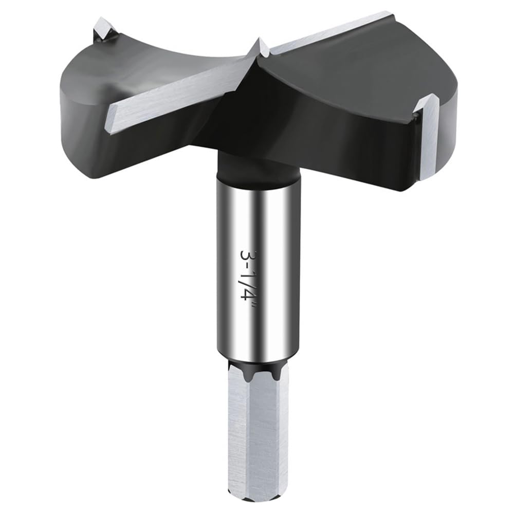 NICAVKIT 3-1/4 Inch Carbide Forstner Drill Bit, Carbide Tipped Forstner Bit for Hard Wood, Wood Drilling Bit Woodworking Hinge Cutter Tool Kits for