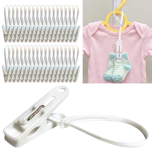 HASHI Baby Clothes & Pants Clips 36 Pack Non-Slip Hanger Clips with Strong Grip Space-Saving Organizer for Baby & Toddler Laundry Closet Socks Stroller Travel & Drying Rack