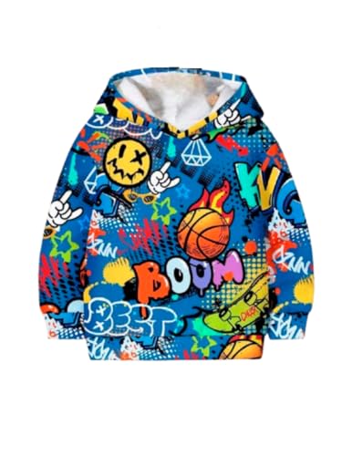 Image of Boys Humour and Comic Printed Long Sleeves Sweatshirt, Cotton Blend, Hooded Neck