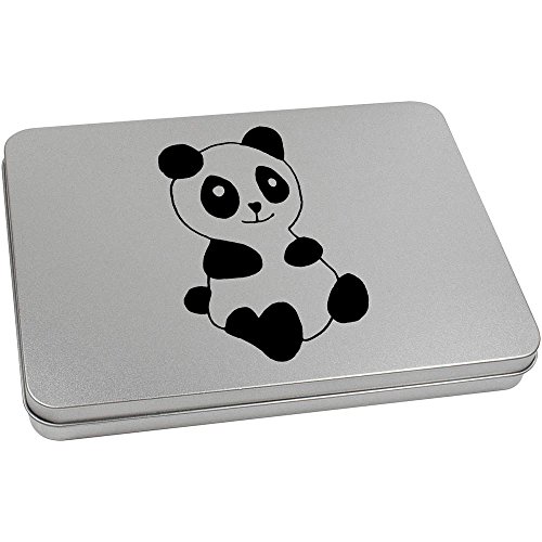 Azeeda 220mm 'Cute Panda Bear' Metal Hinged Tin/Storage Box (TT00064975)