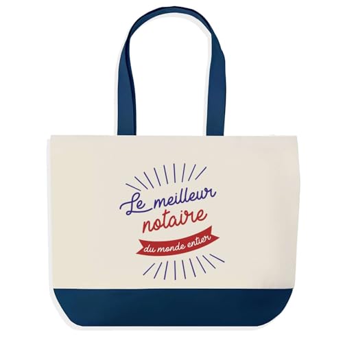 Grand sac de course provision Planetee sac de shopping bleu notaire pour cadeau