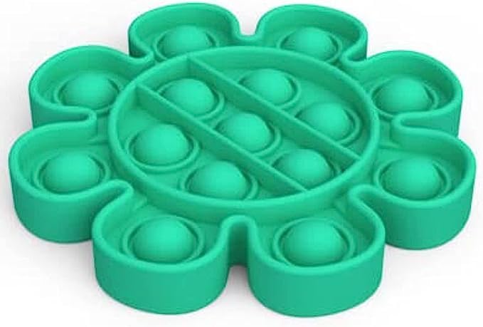 FunBlast Silicone Flower Pop It Fidget Stress Reliever Squeeze Sensory Toy (green)