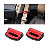 Ywdiml Car Seatbelt Adjuster, 2PCS Comfortable Vehicle Shoulder Neck Strap Locking Clips for Adults Kids, Adjustable Automotive Seat Belts Positioner, Universal for SUV Sedan Truck (Red)