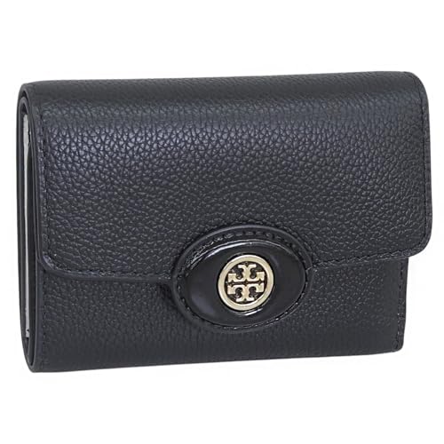 [トリーバーチ] 財布 レディース 3つ折り 折財布 ミニ財布 コンパクト アウトレット ブランド レザー ブラック ROBINSON PEBBLED SMALL WALLET 165002 001 [並行輸入品]