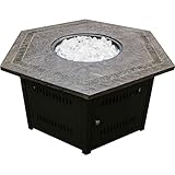 Hiland Fire Pit Hexagon with Slate Table, Large
