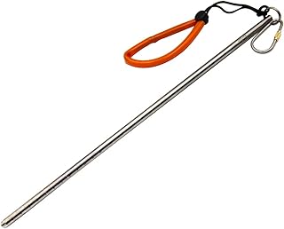 TiTo Titanium Scuba Diving 14''/35cm Titanium Alloy Lobster Tickle Pointer Stick w/Measurement & Lanyard (Titanium Color)