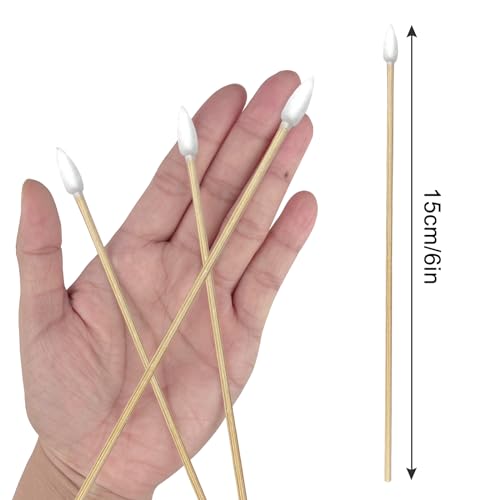 600/500/400 PCS Gun Cleaning Swabs - 6" Lint-Free Long Cotton Swabs Bamboo Handle, Precision Firearm Maintenance Kit Electronics Instruments, Professional Supplies with Reusable Storage Case