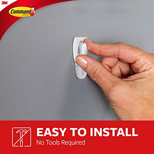 Image of Command 0.5 lb Capacity Mini Hooks, Indoor Use, 6 Hooks, 8 Strips, White (17006-ES)