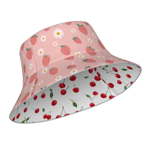 Image of Bucket Hat Double-Side-Wear Reversible Sun Hat Beach Travel Hiking for Women Men
