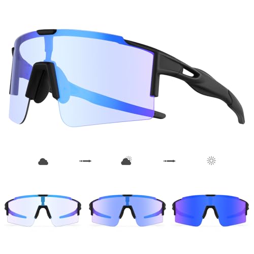 DUDUKING Fahrradbrille Selbsttönend Herren Damen, Sport Sonnenbrille...