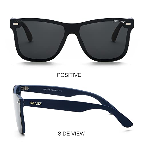 Image of grey jack Flat Top Lens Sunglasses,TR90 Retro One Piece Shades Polarized Sunglasses for Men Women 650