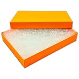 TheDisplayGuys - 25-Pack #53 Cotton Filled Cardboard Kraft Paper Jewelry Boxes Gift Case - Neon Marigold (5.4' x 3.9' x 1.0') - for Shipping or...