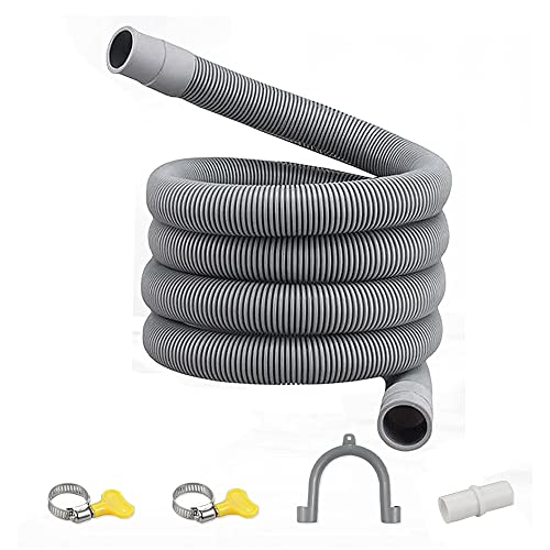 Bordhap Drain Hose Extension Set Universal Washing Machine Hose 1M, Include Bracket Hose Connector and Hose Clamps Drain Hoses