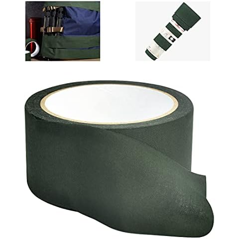 GIRAFEDA Green Fabric Tape Adhesive Camo Wrap Waterproof Camouflage Tape Wrap Invisible Camo Tape Seam Sealing Tape for Webbing Repair, Camouflage Device, Equipment Repair (5 cm x 10 m) Cover