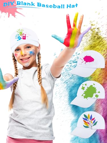 20 piezas gorras blancas ajustables para pintar miniatura 3