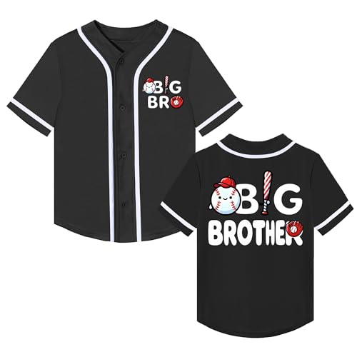Big Brother Shirt Cute Sibling Reveal Outfit Soft Baby Boy Announcement Tee Baseball Jersey for Brother