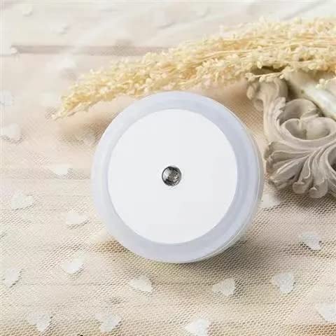 Auto Sensor Led Night Lamp 0.5W Fully Automatic Smart Sensor Led Plug Night light For Bedroom Gift Office Living Room kitchen (1, ROUND-WHITE)