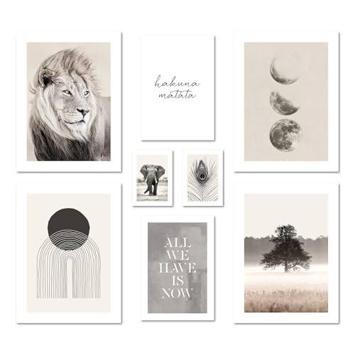 ARTFAVES® Poster Set - BEIGE WILDERNESS - mehrteilige Wanddeko Wohnzimmer...