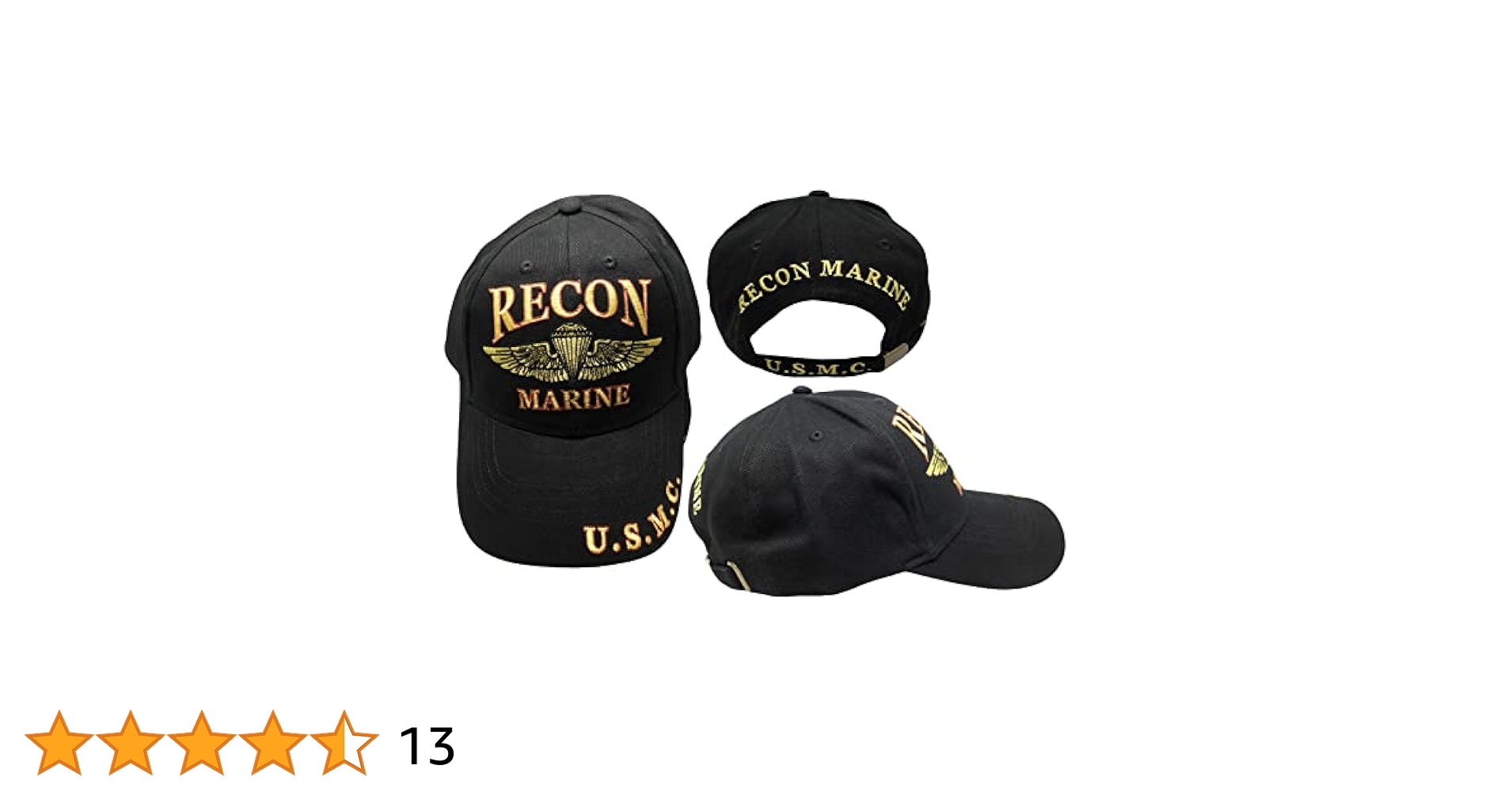Recon Marine U.S.M.C. U.S. Marines Black Adjustable