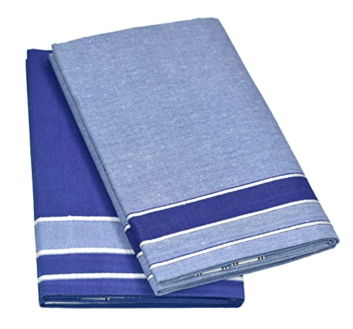 Image of TUNI MANI Men's Cotton Dhoti /Kerala Style Dhoti, 2.0meter (Pack of 2)