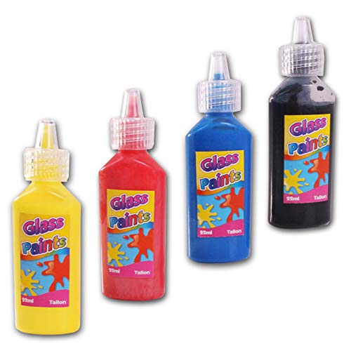 4Pc Glass Paints Set - Vibrant, Fast Drying, Washable & Raised
