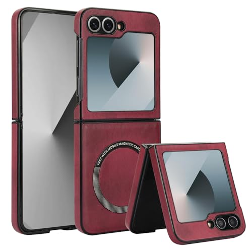 Coque aimantée Samsung Galaxy Z Flip 5 en cuir PU anti-rayures et antichoc fine