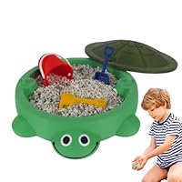 Turtle Sandbox, Turtle Sandbox Desk Toy With Soft Moldable Space Sand And Small Tools, Portable Sand Toy With Lid, Summer Beach Toys For Beach Garden Indoor Outdoor