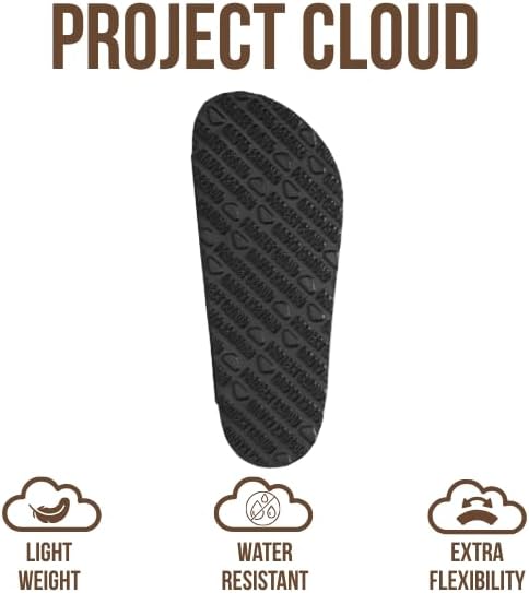 Project Cloud 100% Genuine Leather Flat Sandals For Women 2026 Cork Footbed Womens Sandals with Memory Foam and arch support Vacation Essentials Slides for Women Footwear (Venita) - Image 5