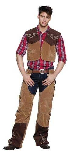 Boland - Erwachsenen-Kostüm Cowboy Bruce, verschiedene Größen, Weste und Hose, Wilder Westen, Sherriff, Set, Karneval, Mottoparty