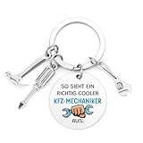 LmashRbaiw Kfz Mechaniker Geschenk Schlüsselanhänger,Geschenk für Werkstatt Kollege,Geschenk Kfz Mechaniker Maschinenbauer Werkzeugmacher Mechatroniker Werkstatt Zubehör Spruch Mann Auto