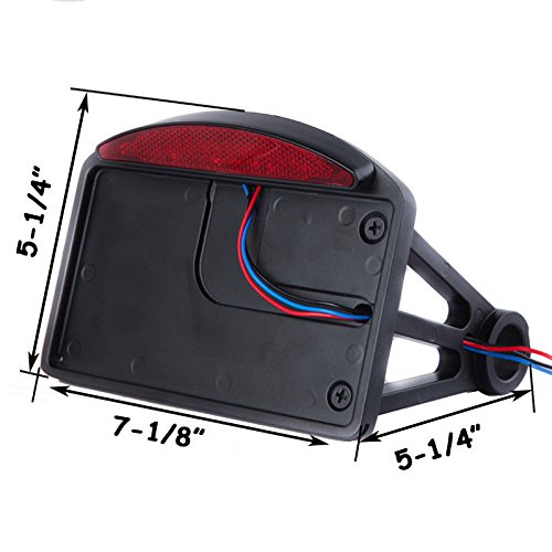 Motorcycle Mount Led License Plate Tail Light Bracket For Bobber Chopper Harley (Black#1) #TOP1
