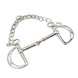 馬ビット ステンレス鋼 銅 D リング スナッフルビット チェーン付き 125mm 馬の口用