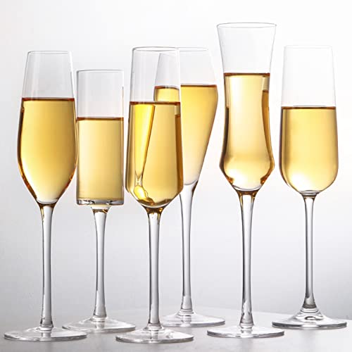Flauta de champán soplada a mano copas de cristal para bodas y hogar 5