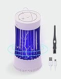 Bug Zapper Outdoor Electric Mikoo Rechargeable Bug Zapper Electric Mosquito Zapper Indoor Outdoor Electric Insect Zapper Insect Fly Traps, Bug Zapper for Home Garden
