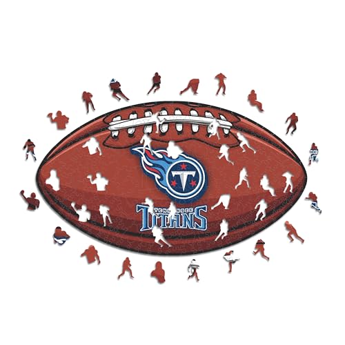 Iconic Puzzles, Tennessee Titans crest, 100% eco-sustainable wooden puzzle with official license NFL, size M, 270 pieces